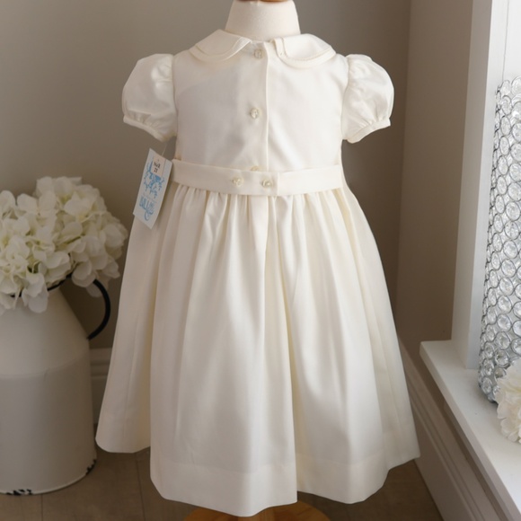 Ivory Smocked Dress 2T Boutique Hand Pink Embroidery Traditional Classic NWT - Picture 5 of 5